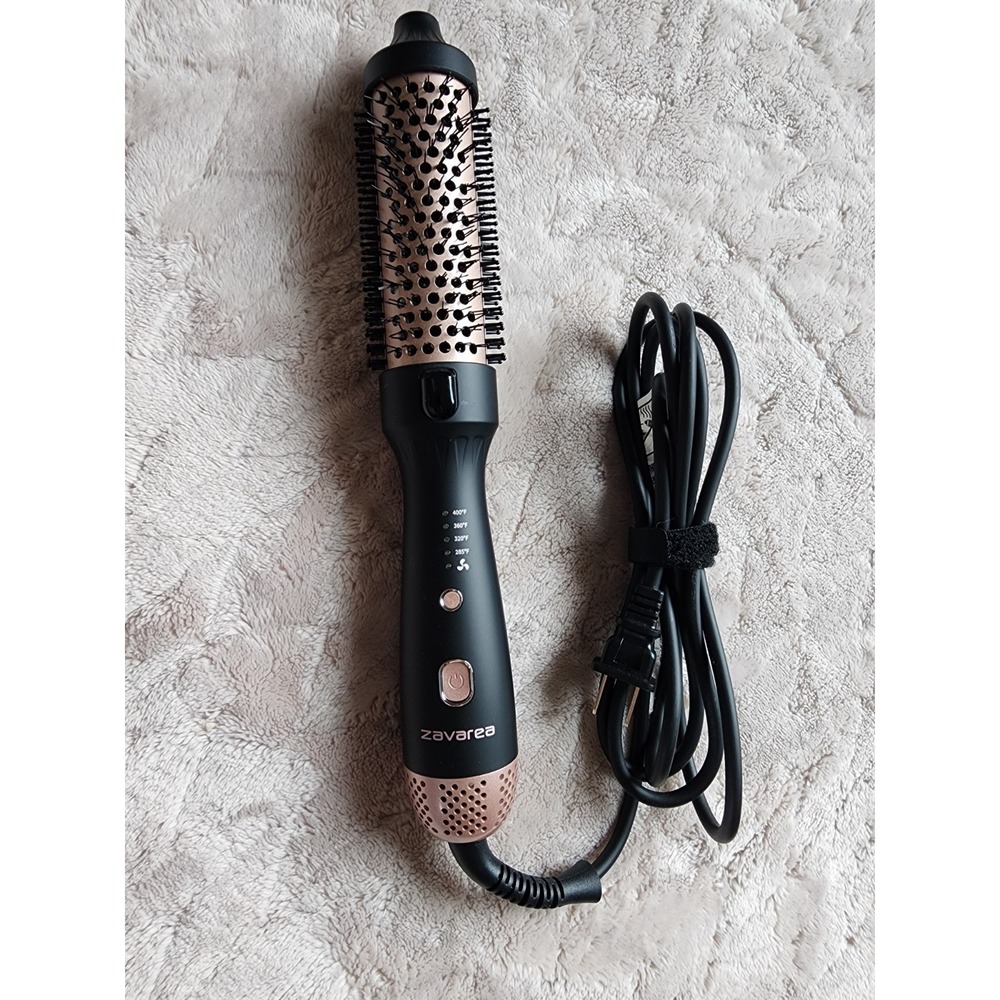 Zavarea 1.5 Inch Heated Round Styling Brush Model 910 Black Rose Gold
